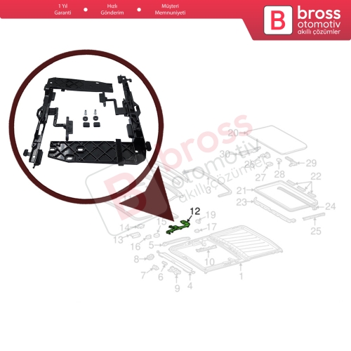 Mercedes W126 W463 İçin Sunroof Kaldırma Tutucu Seti 1267801512